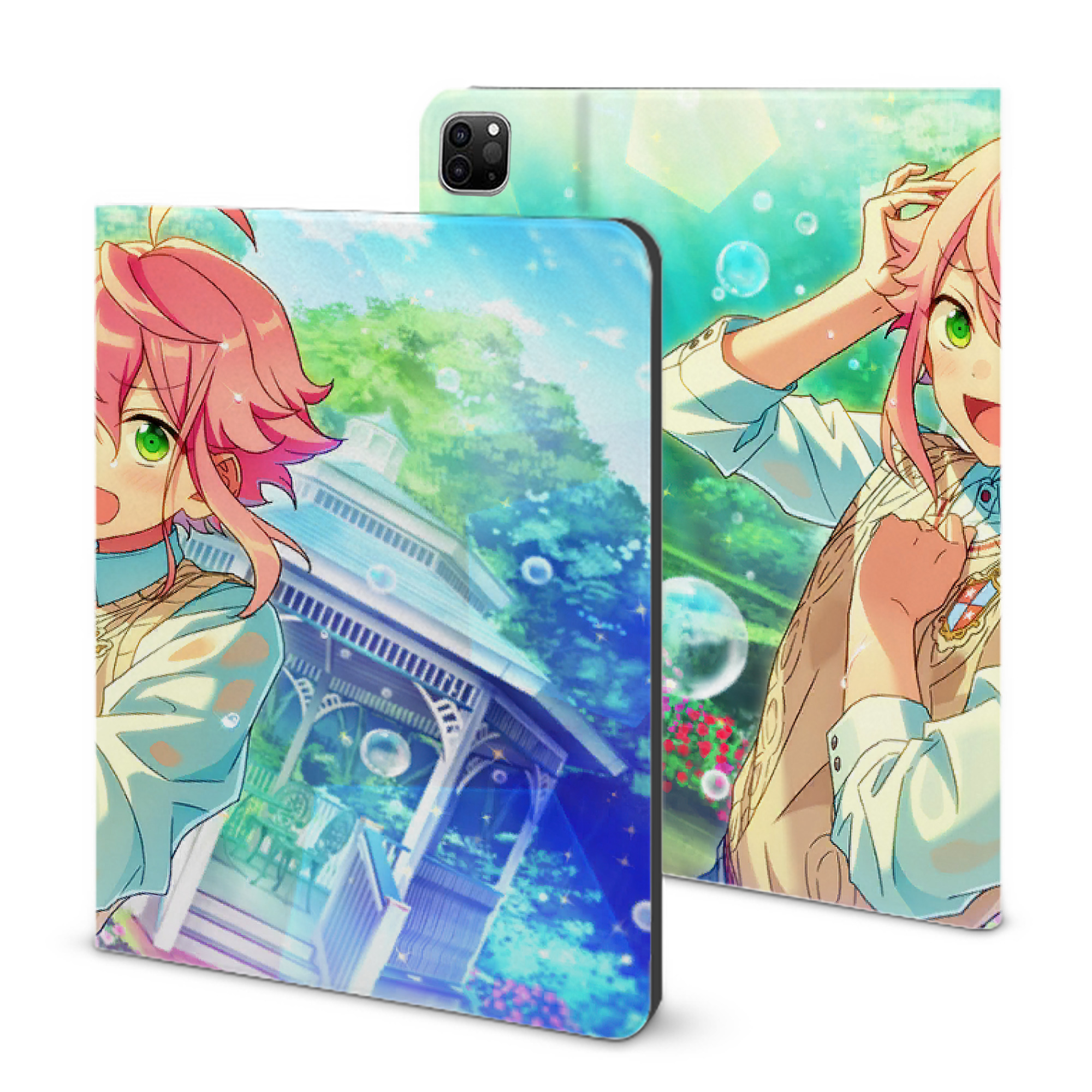 （画像用） あんさんぶるスターズ! Ensemble Stars IPad ケース ブック型 PUレザー TPU 耐衝撃 軽量 薄型 ペン収納なし 全面保護 IPad 各モデル対応